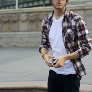 men’s checked casual shirt