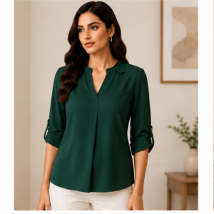 womens solid v neck top