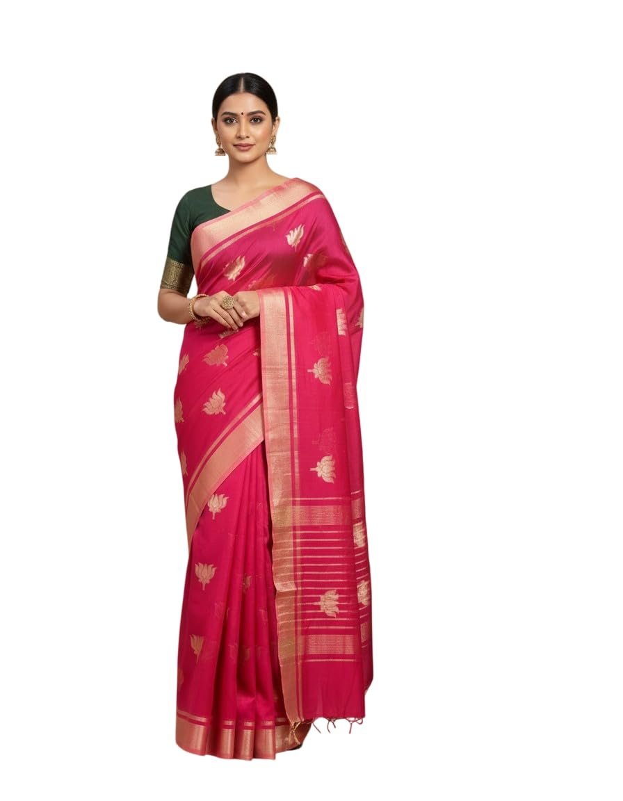 Diamond Pattern Cotton Saree with Running Blouse | Maheshwari Style Traditional Saree for Women | Daily & Festive (Pack of 10)