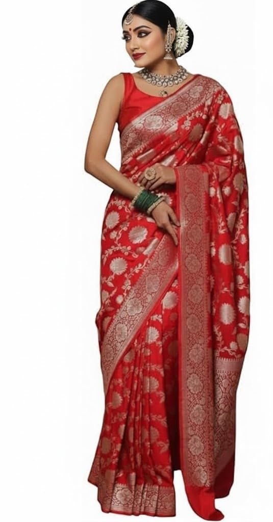 Women's Original Royal Rajwadi Wedding special Pure Soft Kanchi Pattu Kanjivaram Kanchipuram Dola Silk Banarasi Style Saree With Blouse piece - isp v53.39_2