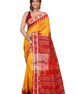Women's odisha Sambalpuri Pure Silk Bomkai Saree With Blouse Piece silk-A12110